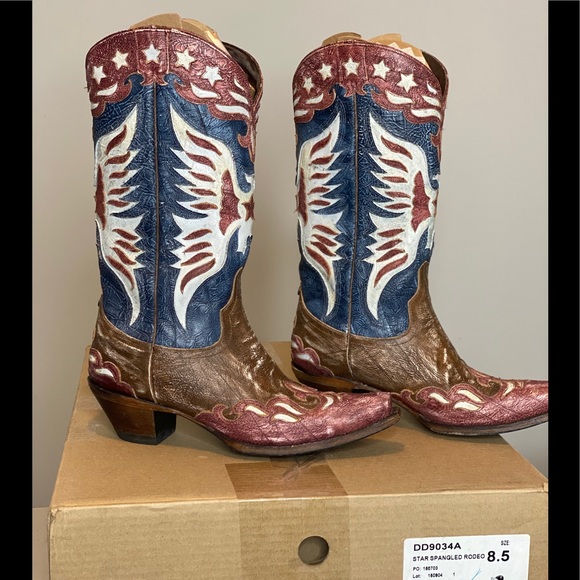Double D Ranch Star Spangled Cowboy Boot, 8 1/2 - Picture 1 of 3